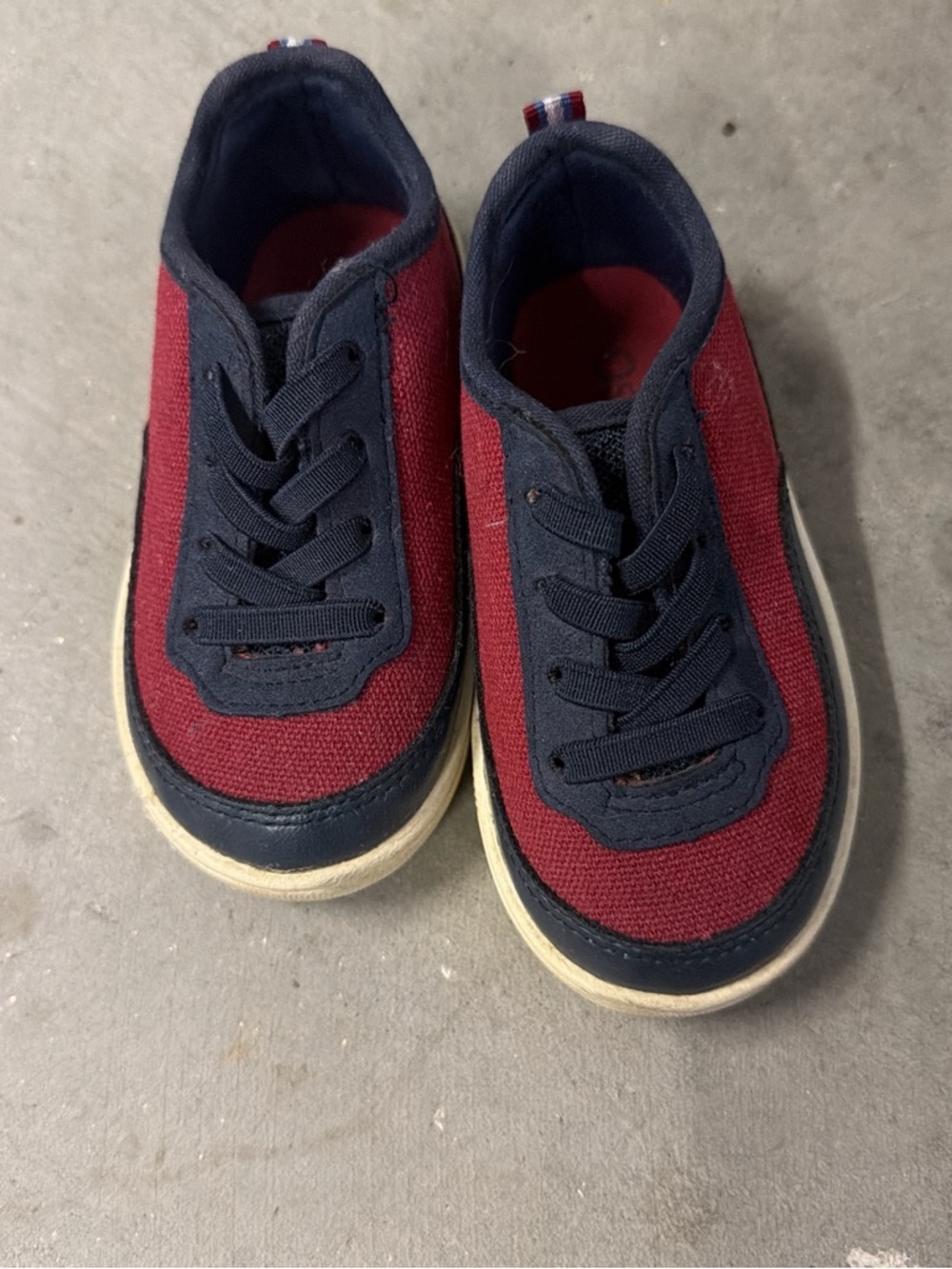 OshKosh B'gosh Burgundy and Navy Canvas Kids Sneakers